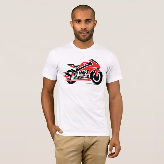 Red Black Sport Motorcycle T-shirt (Voorkant volledig)