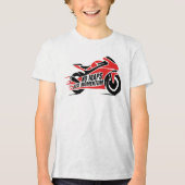 Red Black Sport Motorcycle  Tri-Blend Shirt (Voorkant)