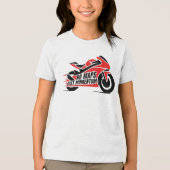 Red Black Sport Motorcycle  Tri-Blend Shirt (Voorkant)