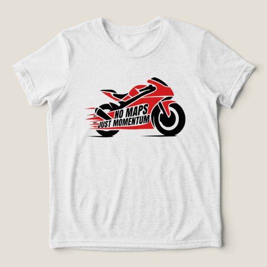 Red Black Sport Motorcycle  Tri-Blend Shirt (Design voorkant)