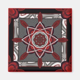 Red Black Star 3 Magneet
