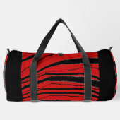 Red + Black Stripe  Athletic Gym Travel Carry On  Plunjezak (Achterkant)