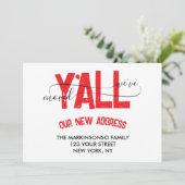 Red Black Stripe We Moved Moving Announcement Kaart (Staand voorkant)