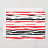 Red Black Stripe We Moved Moving Announcement Kaart (Achterkant)