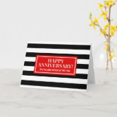 Red Black Stripes Medewerker Jubileum Kaart (Gele Bloem)