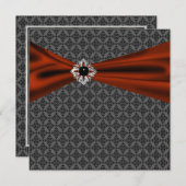 Red Black Stropdas Party Elegant Black Party Uitno Kaart (Voorkant / Achterkant)