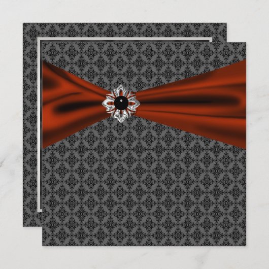 Red Black Stropdas Party Elegant Black Party Uitno Kaart (Voorkant / Achterkant)