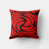 Red Black Swirl Pattern Lumbar en Sierkussennen Kussen (Achterkant)