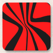 Red Black Swirls Modern Colour Pattern Bier Onderzetter (Voorkant)