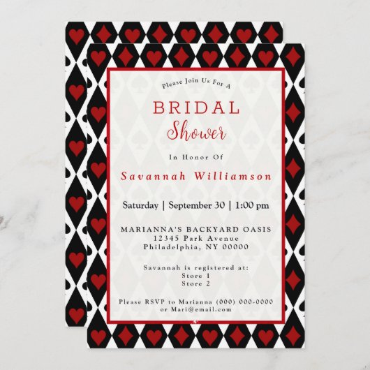  Red Black Symbols Vrijgezellenfeest Kaart (Voorkant / Achterkant)