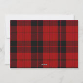Red Black Tartan Aangepaste naam Foto Bericht Feestdagenkaart (Achterkant)