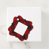 Red Black Tartan Bedankjes Labels (In situ)