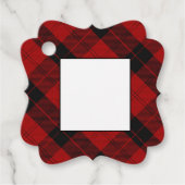 Red Black Tartan Bedankjes Labels (Voorkant)