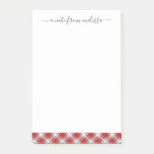 Red Black Tartan Gepersonaliseerd kerstfeest  Post-it® Notes (Voorkant)