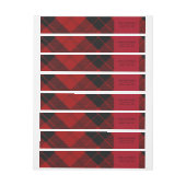 Red Black Tartan - kerstadres Adreslabel Wikkel (Vel)