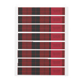 Red Black Tartan - kerstadres Adreslabel Wikkel (Vel)