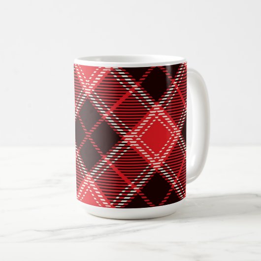 Red Black Tartan Koffiemok (Voorkant rechts)