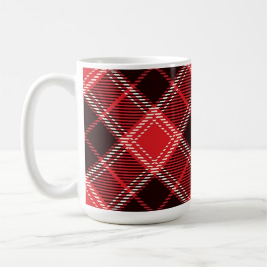 Red Black Tartan Koffiemok (Links)