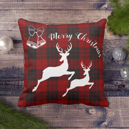 Red Black Tartan Merry-kerstdecor Kussen