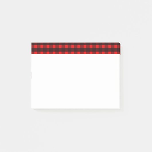 Red Black Tartan Patroon Post-it® Notes (Voorkant)