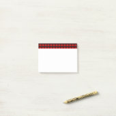 Red Black Tartan Patroon Post-it® Notes (Op bureau)