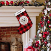 Red Black Tartan Plaid Winter Wreath Pet Dog Photo Kleine Kerstsok
