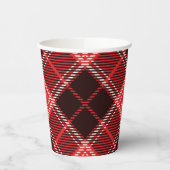 Red Black Tartan print Papieren Bekers (Links)