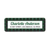 Red Black Tartan Pset Return Address Labels (Voorkant)
