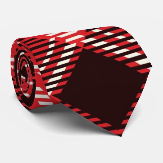 Red Black Tartan Stropdas (Opgerold)