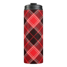 Red Black Tartan Thermosbeker