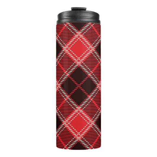 Red Black Tartan Thermosbeker (Voorkant)