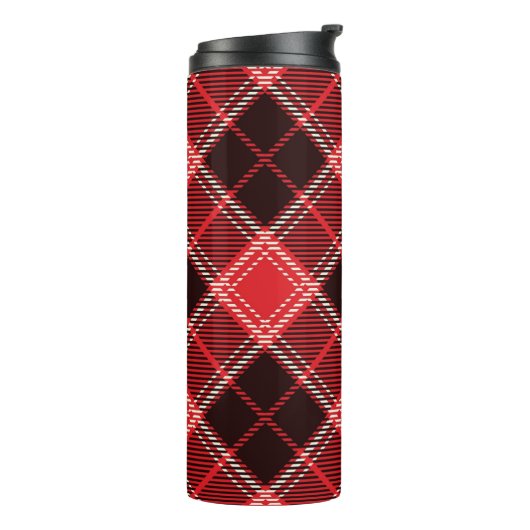 Red Black Tartan Thermosbeker (Gedraaid links)