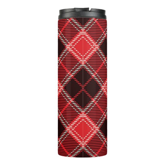 Red Black Tartan Thermosbeker (Achterkant)