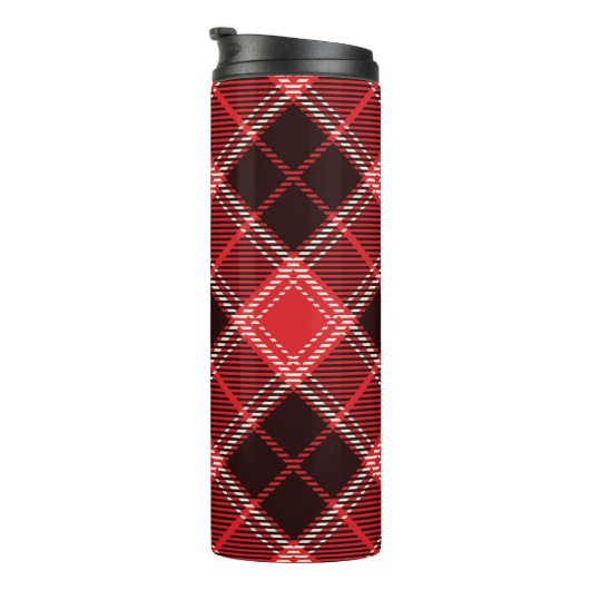 Red Black Tartan Thermosbeker (Geroteerd rechts)