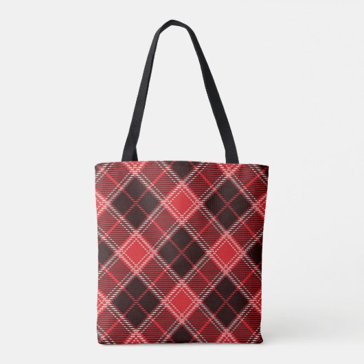 Red Black Tartan Tote Bag (Achterkant)