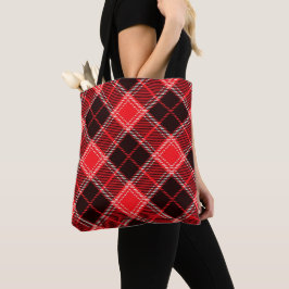 Red Black Tartan Tote Bag