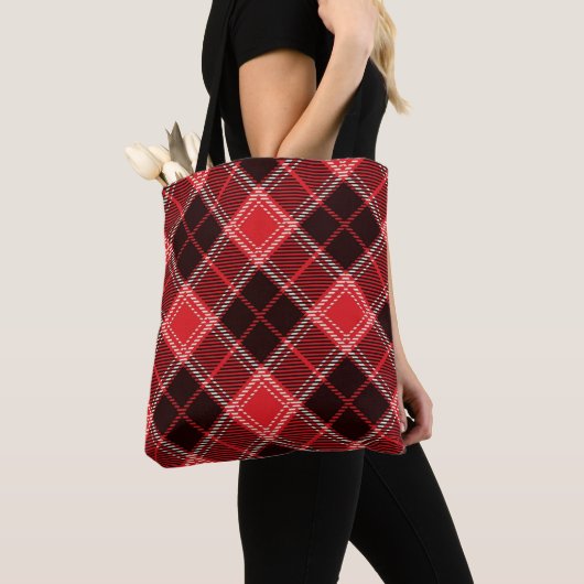 Red Black Tartan Tote Bag (Dichtbij)