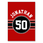 Red Black Team Jersey Fan Gear Kaart (Achterkant)