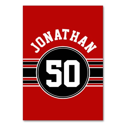 Red Black Team Jersey Fan Gear Kaart (Voorkant)