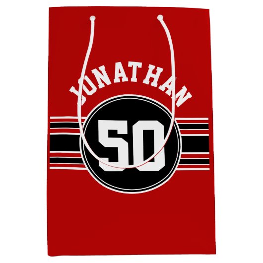 Red Black Team Jersey Fan Gear Medium Cadeauzakje (Voorkant)