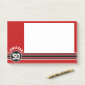Red Black Team Jersey Fan Gear Post-it® Notes (Op bureau)