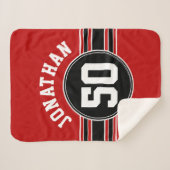 Red Black Team Jersey Fan Gear Sherpa Deken (Voorkant (horizontaal))