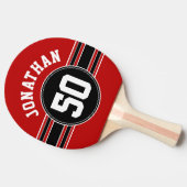 Red Black Team Jersey Fan Gear Tafeltennisbatje (Zijkant)