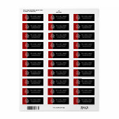 Red Black Tree of Life Bar Mitzvah Etiket (Full Sheet)