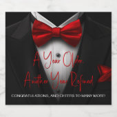 Red Black Tuxedo Champagne Label Sparkling Wijnetiket (Enkel label)