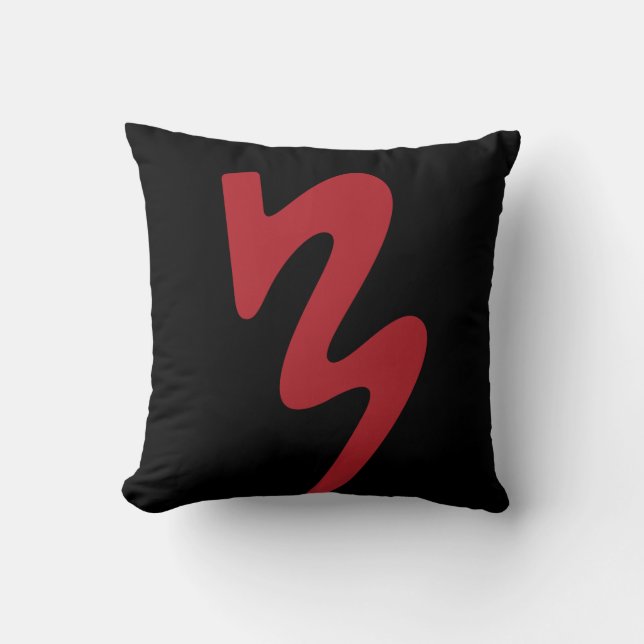 Red & Black Two Sided Batavia Marching Logo Pillow Kussen (Voorkant)