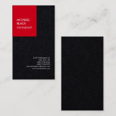 Red Black Unique Modern Minimalist Plain Visitekaartje (Voorkant / Achterkant)