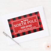 Red Black van Noordpool Santa Claus Rechthoekige Sticker (Envelop)