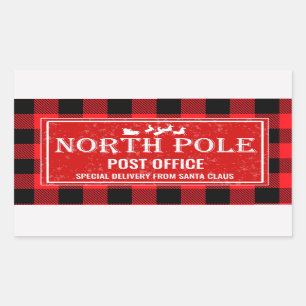 Red Black van Noordpool Santa Claus Rechthoekige Sticker