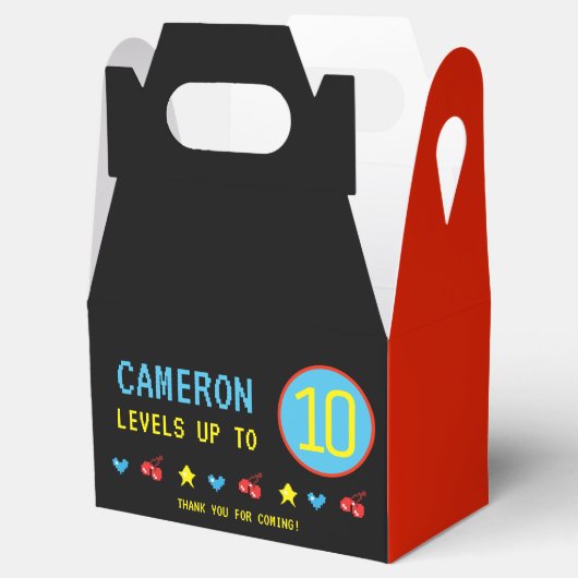 Red Black Video Game Arcade Player 10e verjaardag Bedankdoosjes (Geopend)